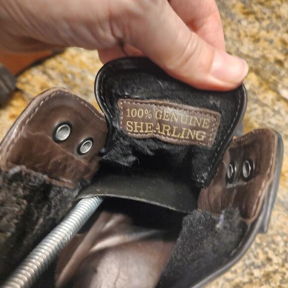 Johnston & Murphy Black Chukka Oxford Leather Boots Sz 11 Shearling Sheep Skin main image 4
